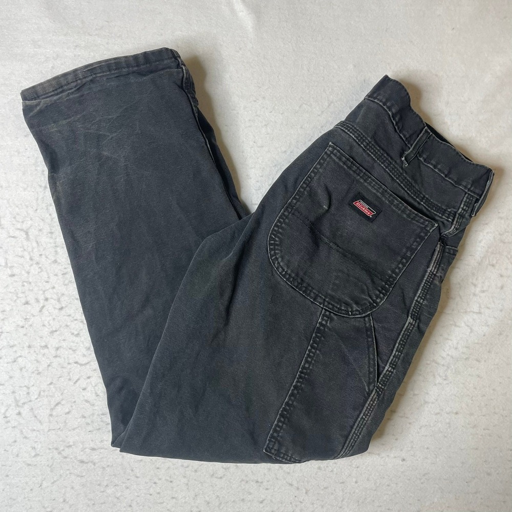 Dickies Carpenter Pants Charcoal Gray Workwear Distressed Men Size 30x30